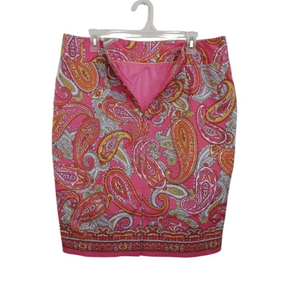 Charter Club Paisley Pink and Orange Skirt SZ 14 - Picture 2 of 7